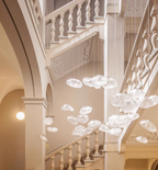 Extra Large Nordic Minimalist Glass Cloud Decorative Chandelier for Stairs / living Room / high-Ceiling Room