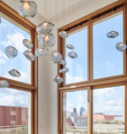 Extra Large Nordic Minimalist Glass Cloud Decorative Chandelier for Stairs / living Room / high-Ceiling Room