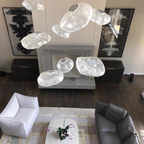 Extra Large Nordic Minimalist Glass Cloud Decorative Chandelier for Stairs / living Room / high-Ceiling Room