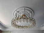 Modern Feather Crystal Pendant Abalone Shell Chandelier Suit for Living / dining Room / bedroom