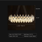 Modern Feather Crystal Pendant Abalone Shell Chandelier Suit for Living / dining Room / bedroom