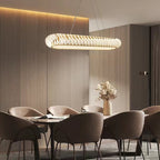 Extra Large Tiers Modern Stainless Steel Oval Chandelier for Dining Room / kitchen Island / big Entrys