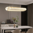 Extra Large Tiers Modern Stainless Steel Oval Chandelier for Dining Room / kitchen Island / big Entrys