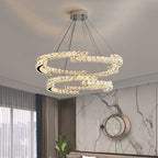 Modern Luxury Crystal Pendant Irregular Rings Chandelier Suit for Living / dining Room / bedroom