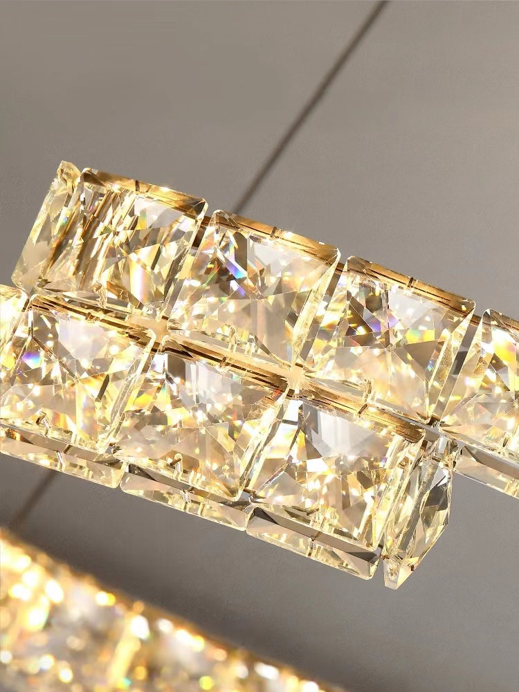 Modern Luxury Crystal Pendant Irregular Rings Chandelier Suit for Living / dining Room / bedroom