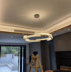 Modern Luxury Crystal Pendant Irregular Rings Chandelier Suit for Living / dining Room / bedroom