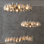 Designer Leaf Crystal Chandelier for Living Room Modern Ceiling Lamp for Dining Decoration Light