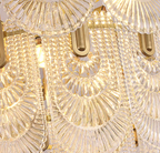 Nordic Light Luxury Patterned Glass Pendant Chandelier Suit for Living / dining Room / bedroom