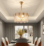 Nordic Light Luxury Patterned Glass Pendant Chandelier Suit for Living / dining Room / bedroom