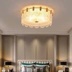 Nordic Light Luxury Patterned Glass Pendant Chandelier Suit for Living / dining Room / bedroom