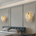 Nordic Light Luxury Patterned Glass Pendant Chandelier Suit for Living / dining Room / bedroom