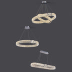 Modern Light Luxury Crystal Belt Ring Pendant Chandelier Suit for Living / dining Room / Bedroom
