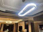 Modern Light Luxury Crystal Belt Ring Pendant Chandelier Suit for Living / dining Room / Bedroom