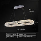 Modern Light Luxury Crystal Belt Ring Pendant Chandelier Suit for Living / dining Room / Bedroom