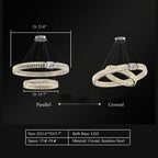 Modern Light Luxury Crystal Belt Ring Pendant Chandelier Suit for Living / dining Room / Bedroom