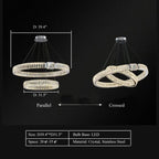Modern Light Luxury Crystal Belt Ring Pendant Chandelier Suit for Living / dining Room / Bedroom
