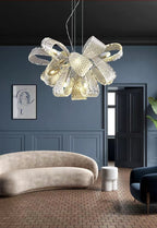 Post-Modern Art Glass Flower Bouquet Pendant Chandelier for Living / dining Room / bedroom
