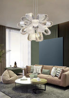 Post-Modern Art Glass Flower Bouquet Pendant Chandelier for Living / dining Room / bedroom