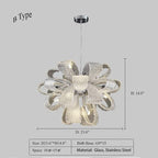 Post-Modern Art Glass Flower Bouquet Pendant Chandelier for Living / dining Room / bedroom