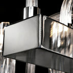 Modern Floral Reeded Glass Chandelier for Living / Dining Room