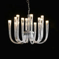 Modern Floral Reeded Glass Chandelier for Living / Dining Room