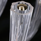 Modern Floral Reeded Glass Chandelier for Living / Dining Room