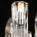 Modern Floral Reeded Glass Chandelier for Living / Dining Room