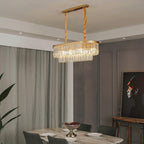 Modern Round Crystal Chandelier Modern Gold Ceiling Light for Living / Bedroom