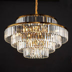 Modern Round Crystal Chandelier Modern Gold Ceiling Light for Living / Bedroom