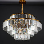 Modern Round Crystal Chandelier Modern Gold Ceiling Light for Living / Bedroom