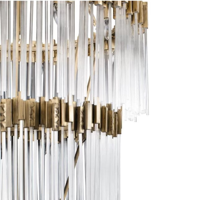 Large Elegant Multi-Layers Glam Glass Chandelier for High-Ceiling Staircase / entryway / living / meeting Room