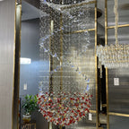 Creative Spiral Butterfly Colorful Flower Crystal Chandelier for Living Room / staircase / foyer / entryway