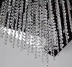 Modern Black Glass Tassel Crystal Pendant Flush Mount Chandelier for Living Room / bedroom / study