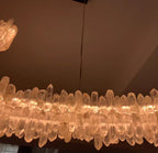 Modern Light Luxury Designer Model Natural Crystal Stone Long Dining Chandelier Furniture for Dining Room /
