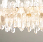 Modern Light Luxury Designer Model Natural Crystal Stone Long Dining Chandelier Furniture for Dining Room /