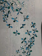 Extra Large Creative Luxury Petal Crystal Pendant Long Chandelier for Foyer / staircase / entrance Dining Hall