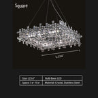 Extra Large Art Irregular Block Collection Crystal Pendant Chandelier Suit for Living Dining Room