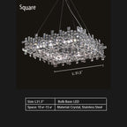 Extra Large Art Irregular Block Collection Crystal Pendant Chandelier Suit for Living Dining Room