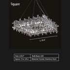 Extra Large Art Irregular Block Collection Crystal Pendant Chandelier Suit for Living Dining Room