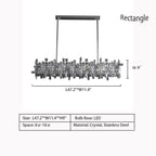 Extra Large Art Irregular Block Collection Crystal Pendant Chandelier Suit for Living Dining Room