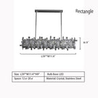 Extra Large Art Irregular Block Collection Crystal Pendant Chandelier Suit for Living Dining Room
