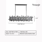Extra Large Art Irregular Block Collection Crystal Pendant Chandelier Suit for Living Dining Room