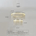 Extra Large Round Aluminum Tassel Chain Chandelier with Modern Finish for Living and Dining Room