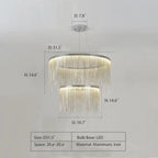 Extra Large Round Aluminum Tassel Chain Chandelier with Modern Finish for Living and Dining Room