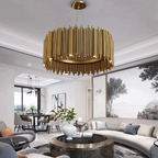 Modern Classic Round Fashion Gold Tube Pendant Chandelier for Living / dining Room