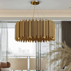 Modern Classic Round Fashion Gold Tube Pendant Chandelier for Living / dining Room