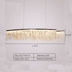 Modern Art Aluminum Tassel Pendant Chandelier for Living / dining Room / kitchen Island