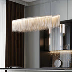 Modern Art Aluminum Tassel Pendant Chandelier for Living / dining Room / kitchen Island