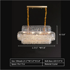 Modern Light Luxury Multi-Tier Diamond Crystal Rod Pendant Chandelier for Living / dining Room