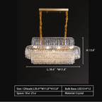 Modern Light Luxury Multi-Tier Diamond Crystal Rod Pendant Chandelier for Living / dining Room